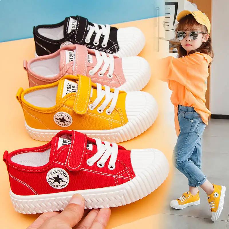 Sapatos de lona infantis sola macia confortável sapatos de biscoito meninos e meninas respirável antiderrapante lazer esportes sapatos de lona