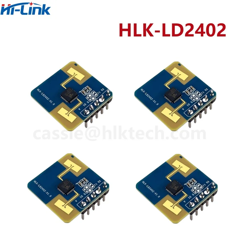 Hi-Link HLK-LD2402 24G Статическое обнаружение присутствия человеческого тела 7 м Датчик миллиметровой волны AIoT Радарный модуль Интерфейсы GPIO и UART