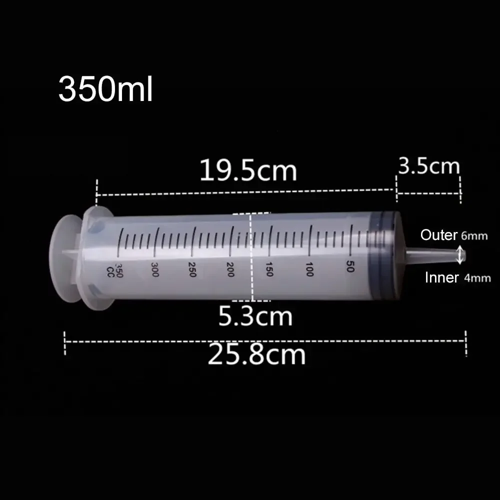 1 PC 150 ml-500 ml ขนาดใหญ่ความจุเข็มฉีดยาเข็มฉีดยา Reusable ปั๊มวัด 1.3 M หลอด Feeding Ink Big Syringe Hydroponics อาหาร