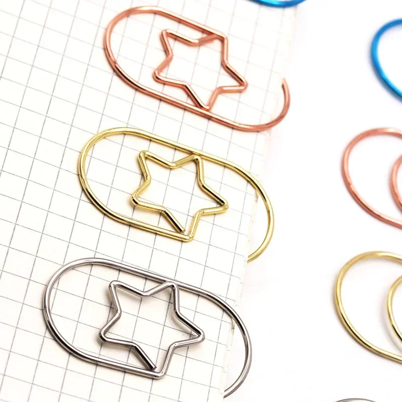 10 Stück Büroklammern Mini Herz Gold Roségold Farbe Clip Lesezeichen Binder Clip Bürozubehör Büroklammer Patchwork Briefpapier