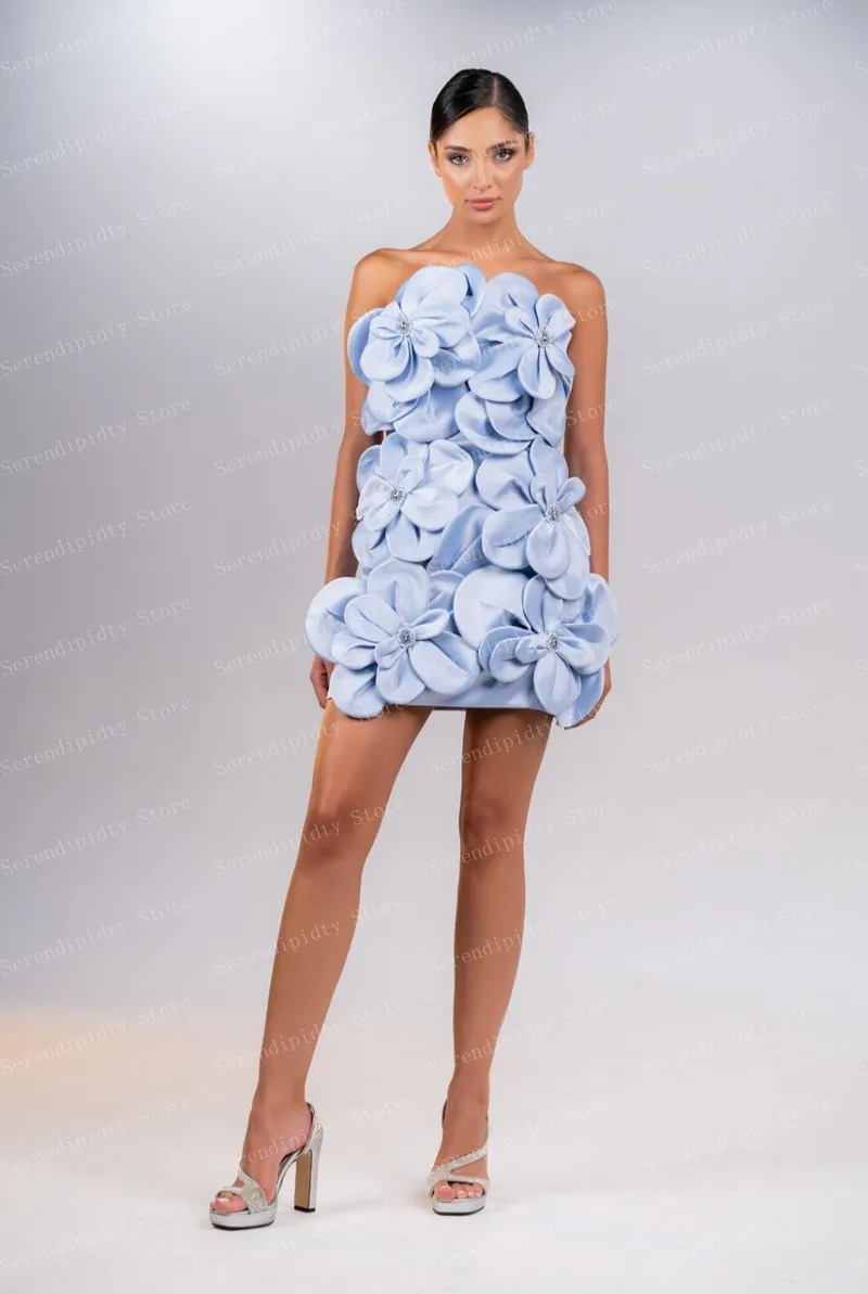Vestido de noite de luxo com design floral sem alças com enfeite de pedras preciosas – perfeito para uso formal e ocasiões especiais