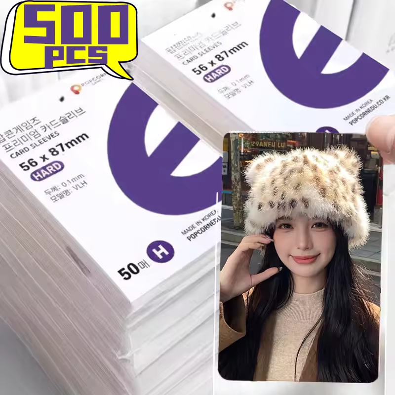 Korea Clear Kpop Photo Card Sleeve Anti-scratch Transparent Protector Bag For Popcorn Diy Game FootBall Korean idol Card Holder