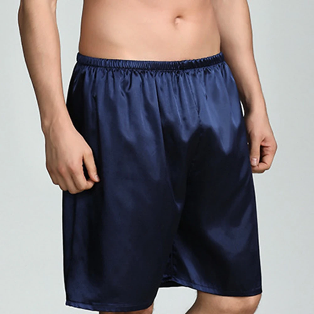 Pantalones para dormir para hombre, pijamas de satén de seda, pantalones cortos informales para dormir, pantalones cortos con diseño estampado, pantalones para dormir para hombre, pantalones cortos sueltos suaves para dormir para hombre