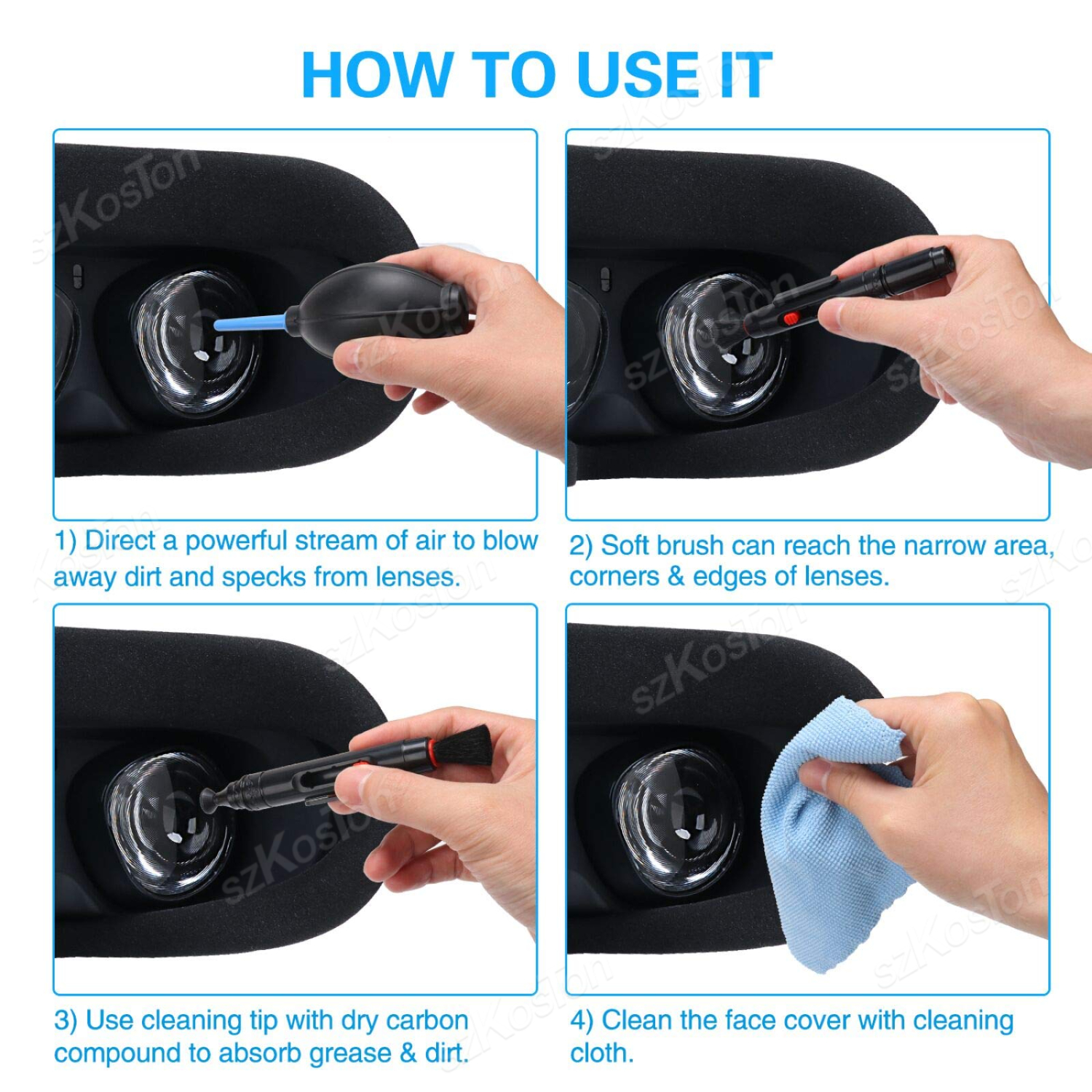 Универсальный набор для чистки гарнитуры VR, ручка для чистки оптических линз с защитой от царапин, совместимая с Meta Quest 3S Quest 2/3 PSVR2 Pico 4