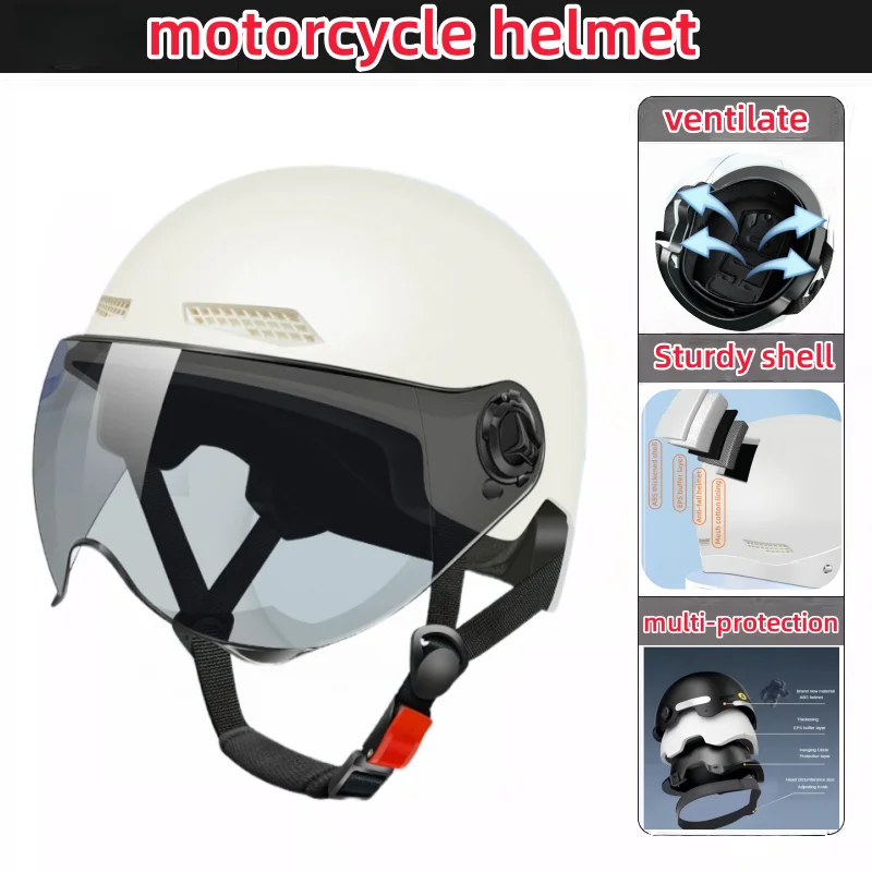 Męski Kask Motocyklowy Retro Półkask Vintage Lekki Skuter Rower Bezpieczeństwo Kask Cruiser dla Mężczyzn Kobiet Sprzęt do Jazdy