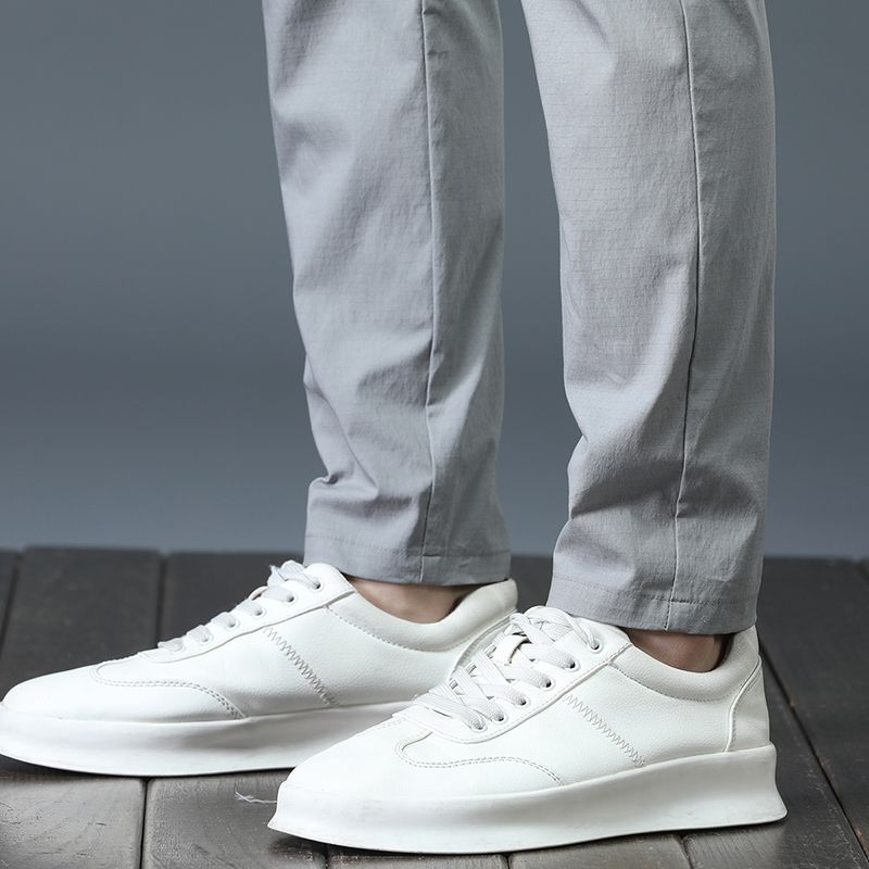 Calça de golfe masculina de seda gelo, calça casual de peso médio, design simples, cáqui, preto, slim, perna reta, stretch, casual