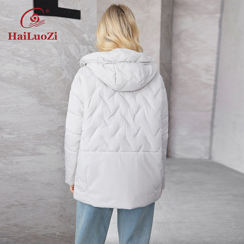 Hailuozi 2024 neue Plus Size Damen Kapuzen jacke Slash Taschen geste ppte Damen jacke klassisches Design Damen Freizeit jacke 5529