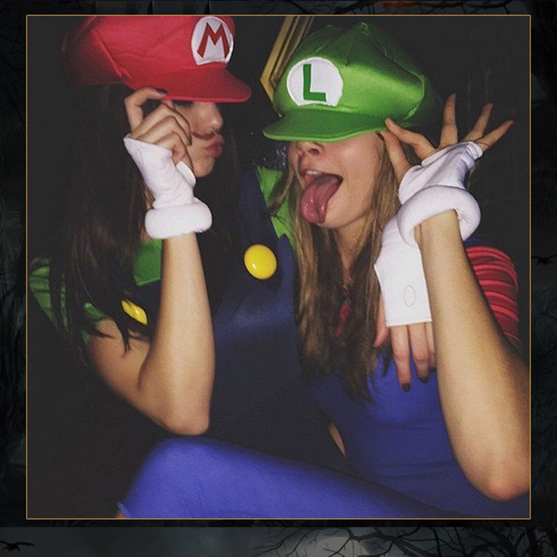 ผู้ใหญ่เกม Super Luigi Bors คอสเพลย์หมวกตลกสีแดงสีเขียวหมวกฮาโลวีนเครื่องแต่งกายอุปกรณ์เสริม Xmas Masquerade Decor