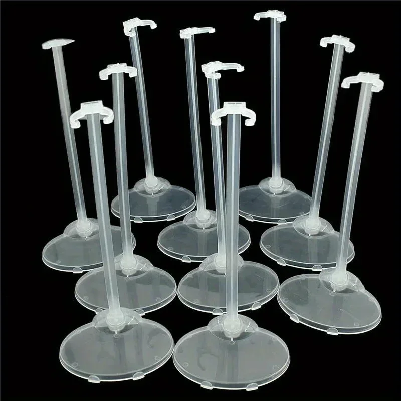 10PCS Transparent Stehen Unterstützung Für Puppen Klare Farbe Spielzeug Figur Display Halter Prop Up Mannequin Modell