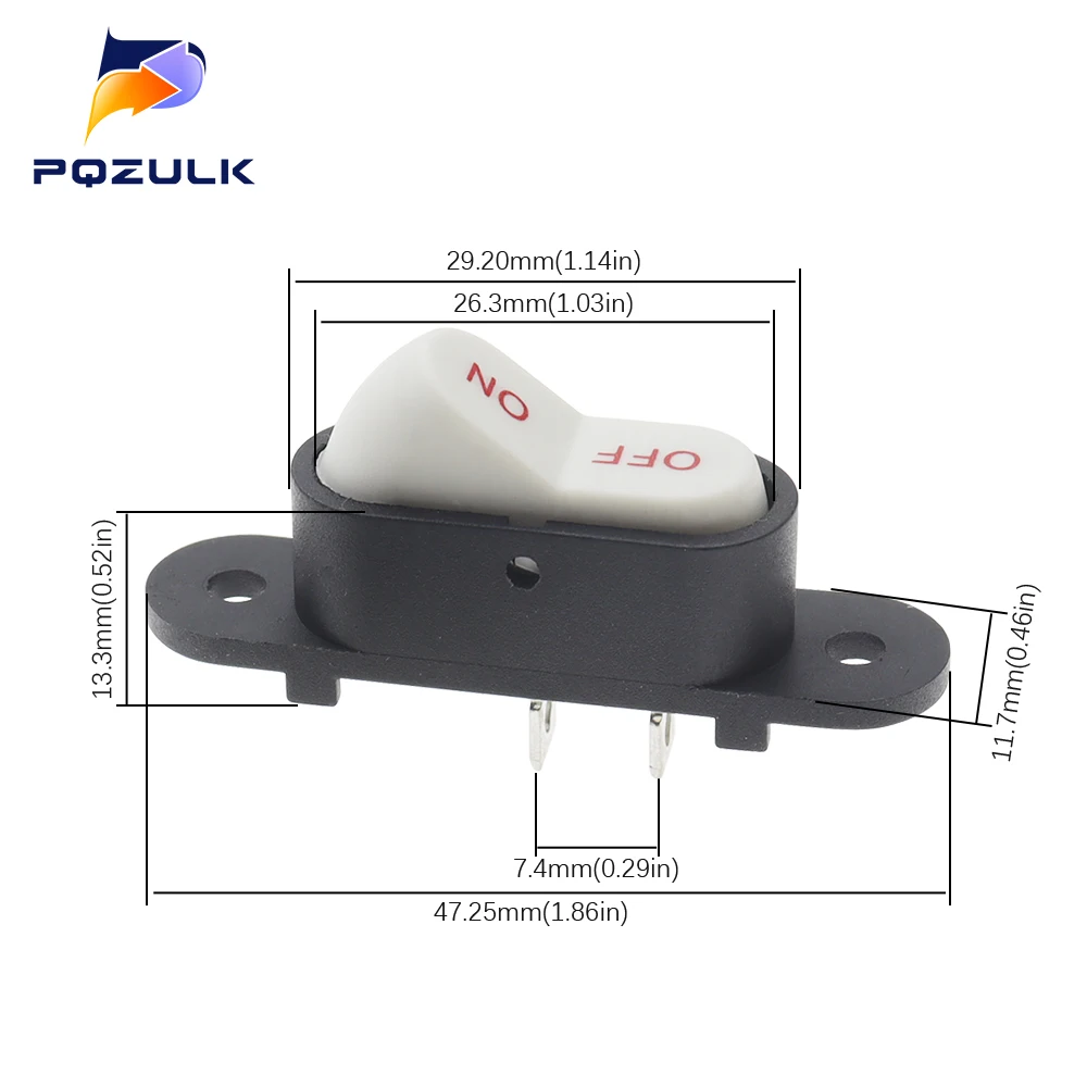 Blanco 2 pines luz ON/OFF interruptor de botón de barco 250V 6A AC AMP 125V 10A Wok eléctrico interruptor de arranque en casa
