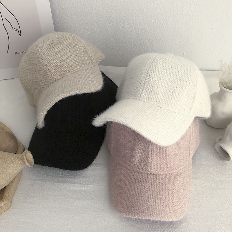 Gorra Snapback de piel de conejo cálida, gorra de béisbol ajustable a prueba de viento para hombres y mujeres, gorra con visera para viajes al aire libre de Otoño Invierno