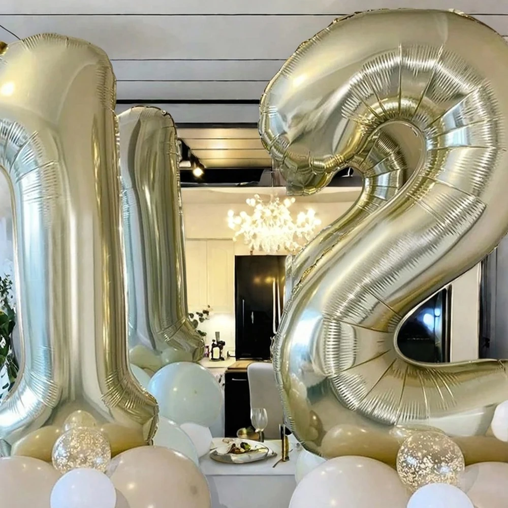 1pc 40 인치 플래티넘 색상 번호 0-9 풍선 헬륨 풍선 자리 글로브 생일 파티 장식, 기념일, 졸업