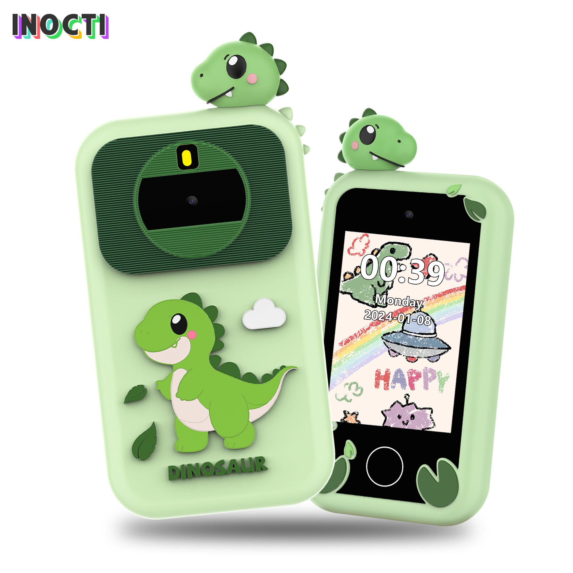 INOCTI Kids Smart Phone Toy Peuter Mobiel Educatief Leren Dual Camera Muziekspeler Speelgoed voor kerstverjaardagscadeaus