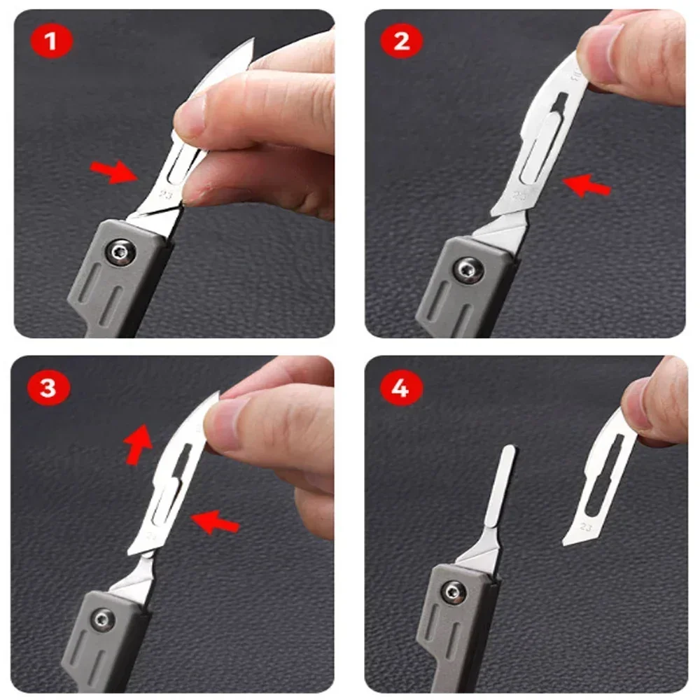 Plastic handle Mini Performance folding Mechanical Cost Scalpel Medical folding knife EDC Outdoor Unpacking pocket knife