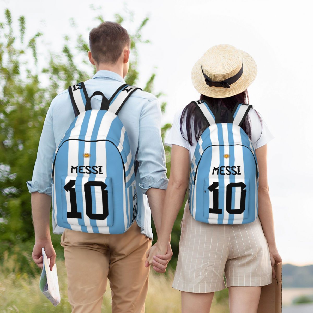 Argentina-No.10-Messi For Girls Boys Fashionable, fully printed, and comfortable student backpack.