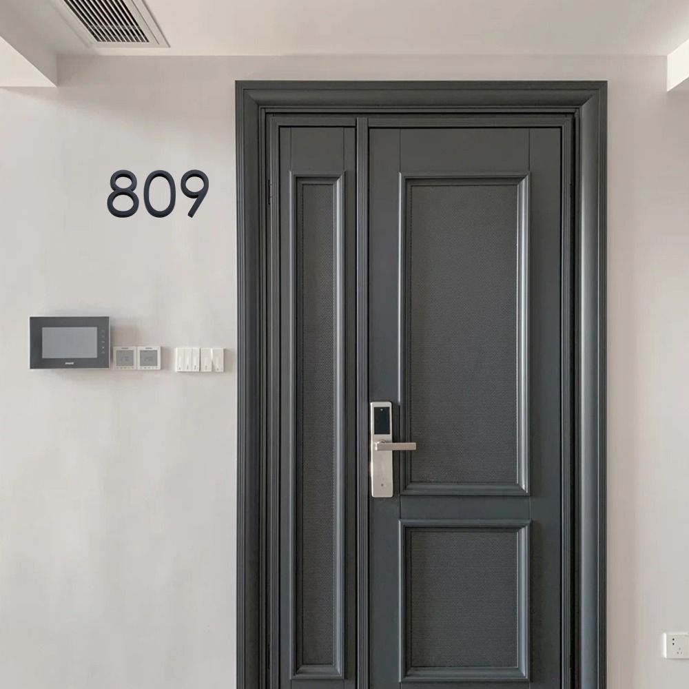 4inch/10cm 3D Black For Home Mailbox Hotel Address ABS Acrylic Numeral Tag Number Plate Sign 0 To 9 Door Label