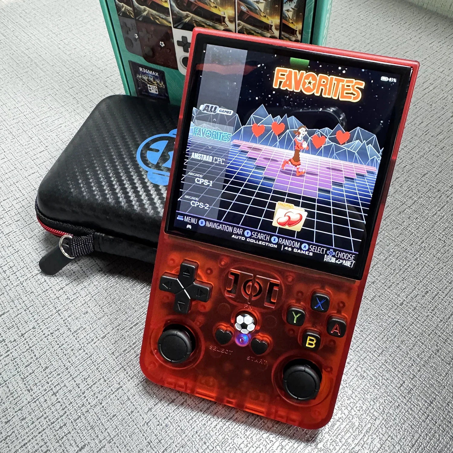 Consola de juegos R36MAX 64GB 128GB 18000+GAMES Sistema Linux 4.0 pulgadas K36 vs R36S Reproductor de vídeo de bolsillo de 3,5 pulgadas No requiere descarga