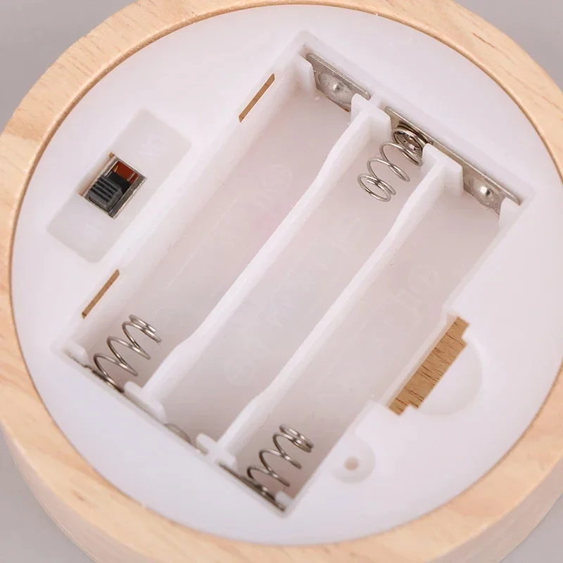 Base per display a luce LED rotonda in legno da 8/10 cm a batteria, supporto per lampada da notte, base per lampada da notte, ornamenti artistici in resina di cristallo