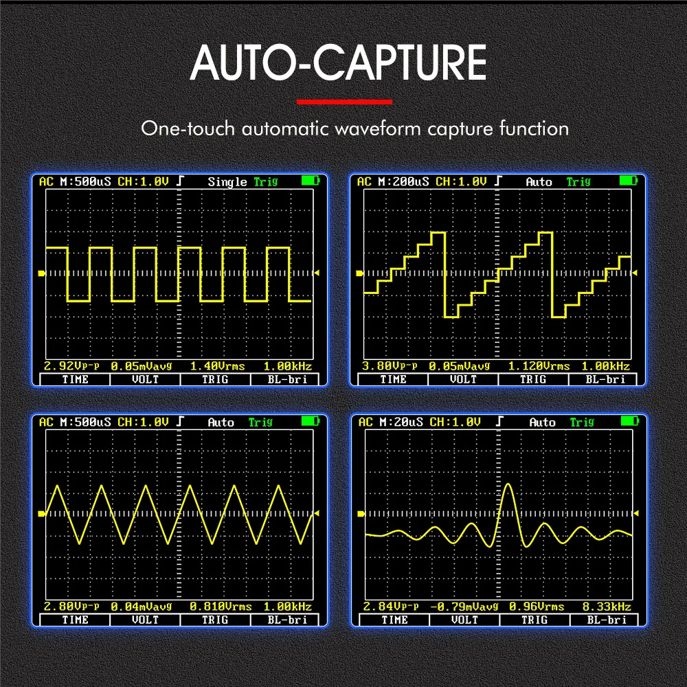 TOOLTOP-multímetro Digital ET2010A 2 en 1, herramienta de prueba eléctrica multifuncional, 2,5 Msps, 1MHz, portátil
