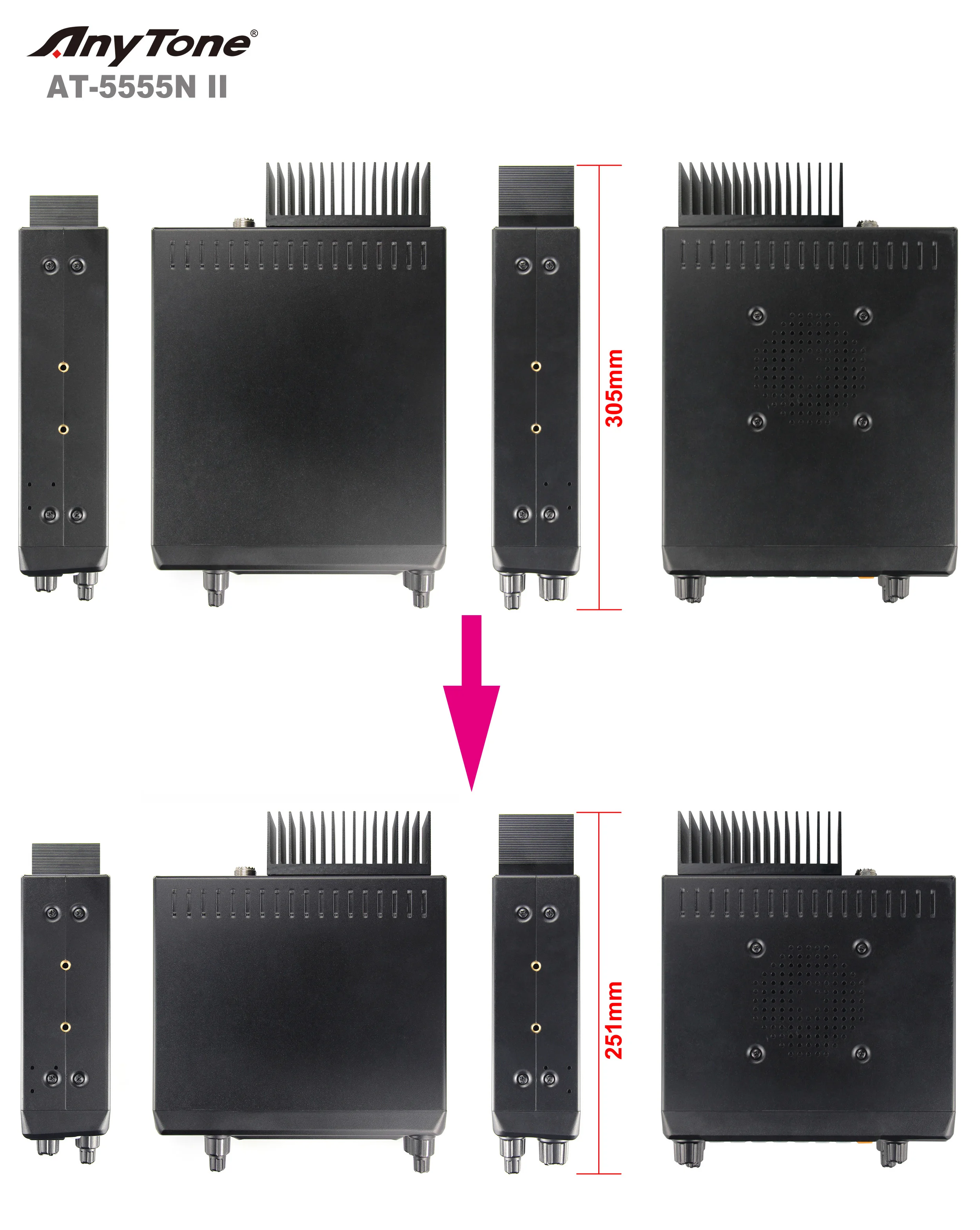 Anytone AT-5555N ii 28,000-29,700 mhz radio ctcss/dcs cw ssb 40 kanal mobile trans ceive hohe leistung 60w am pep ssb 50w fm