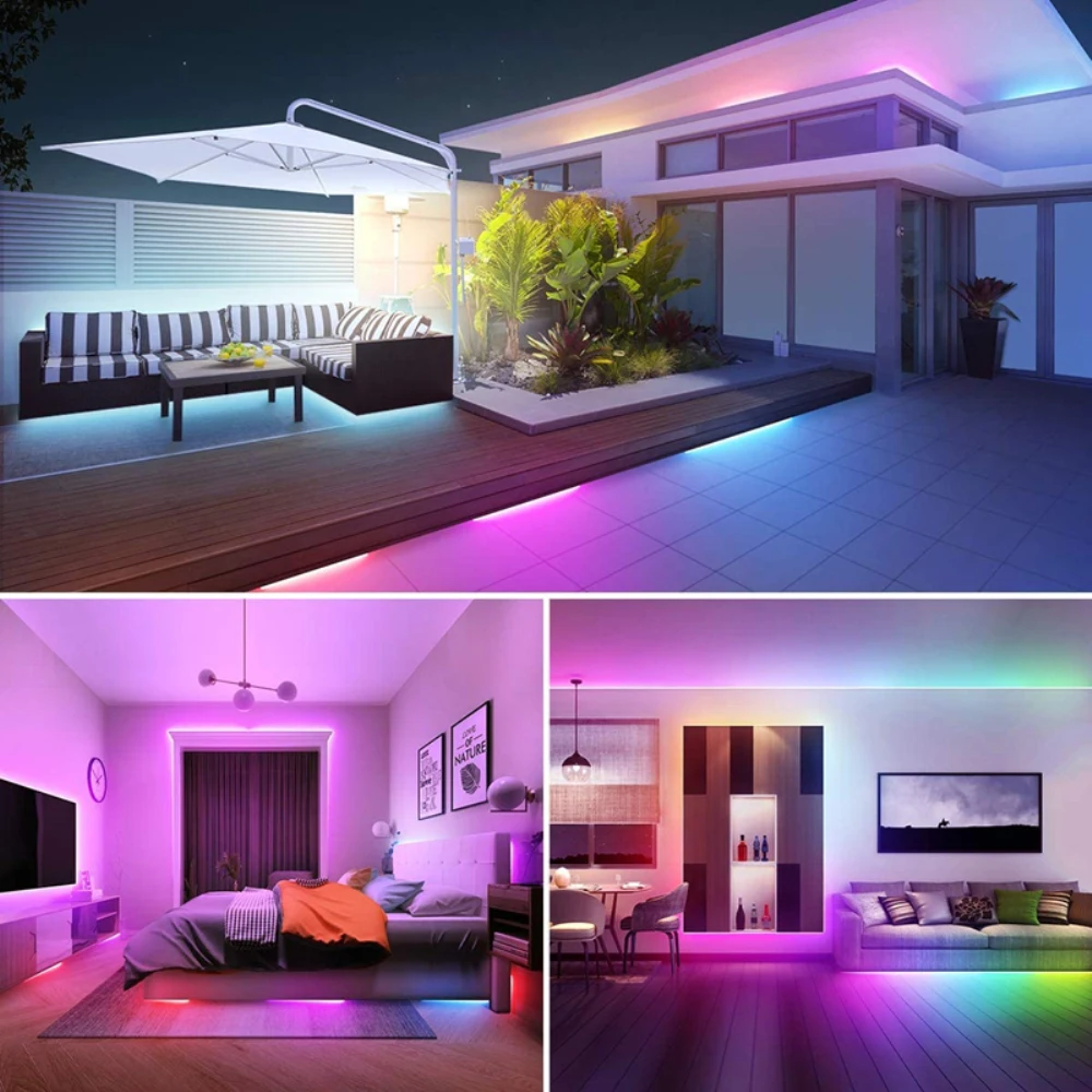 RGB USB LED Strip, APP พร้อมรีโมทคอนโทรล 44 ปุ่ม, เหมาะสําหรับห้องนอน, ห้องนั่งเล่น, ห้องครัว, ไฟกลางคืนตกแต่ง Esports