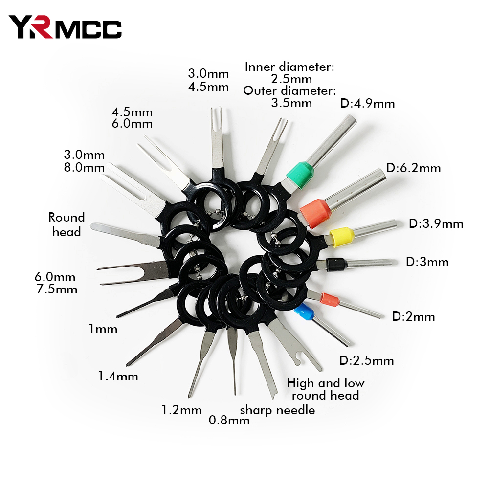 100 個車の端子取り外し修理ツール電気配線圧着コネクタピン抽出キットキー自動車プラグプラー