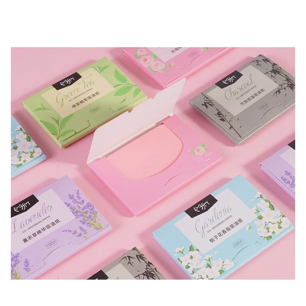 Protable 100Pcs Face Oil Blotting Paper Protable Matting Face Wipes Absorbing Sheet Oily Paper Face Cleansing Faces Oil Blotting