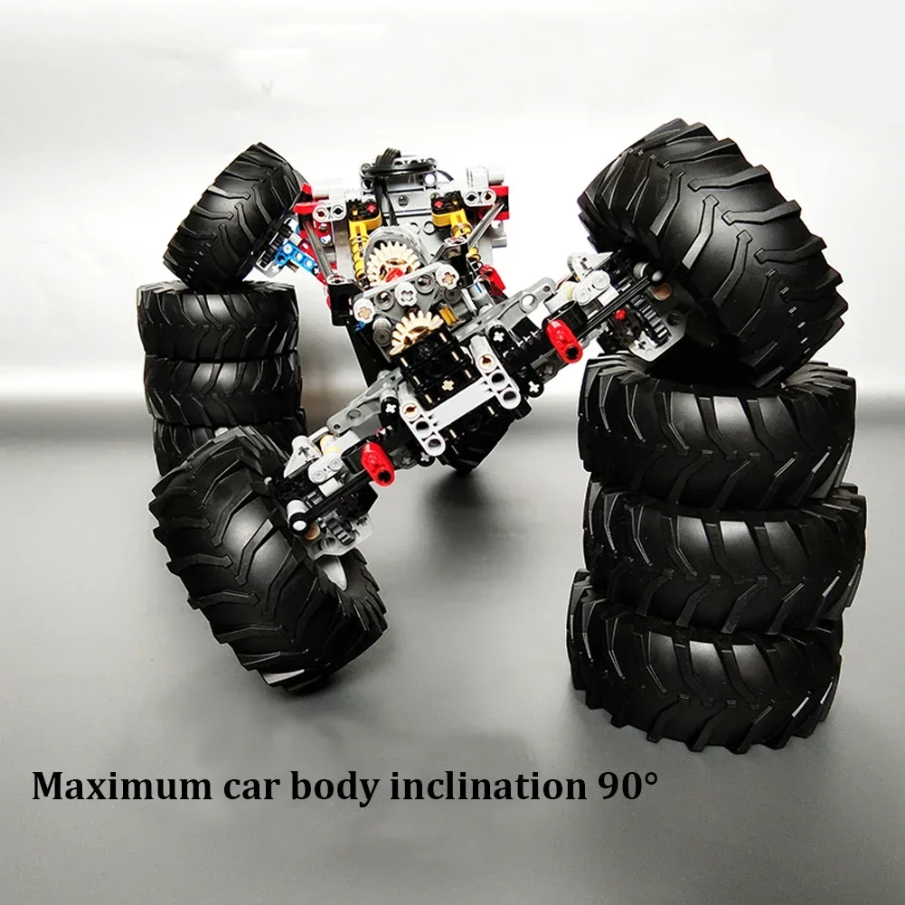 4WD RC Car Chassis Electric Drive Climbing Car Blocks Power Function With Suspension Shocks APP Remote Control Bricks 8882 8878