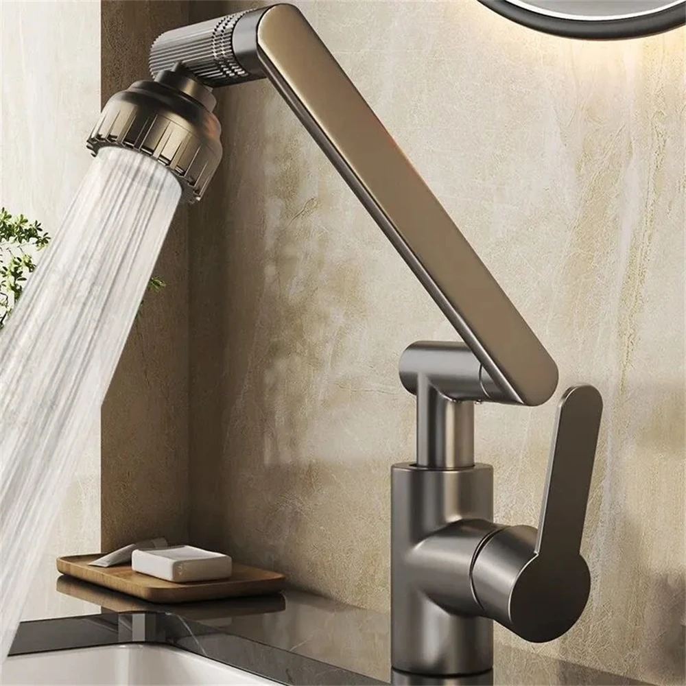 Grifo de brazo robótico giratorio Universal para uso en frío y caliente en el hogar, cocina, baño, lavabos, accesorios para grifo