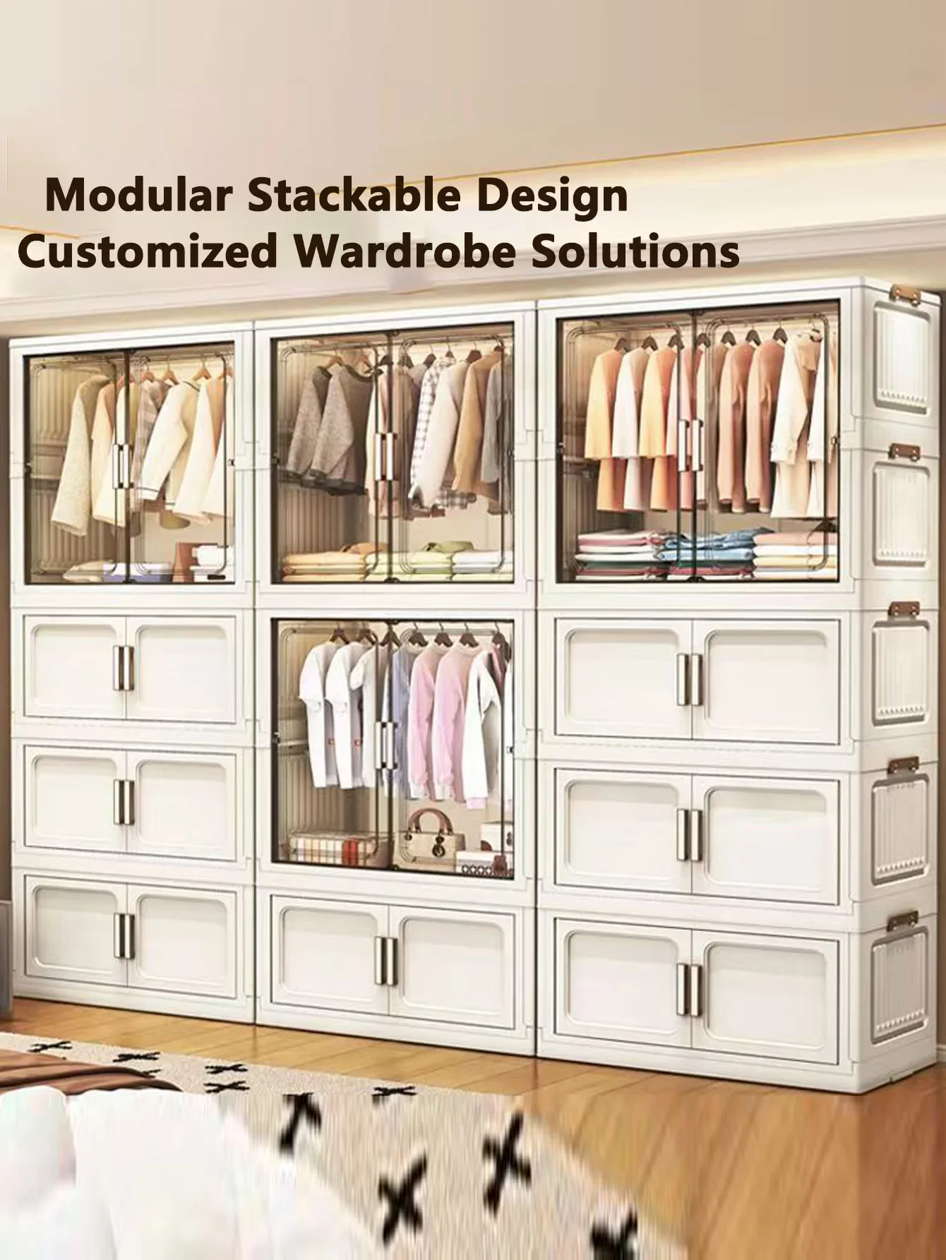 Folding Storage Cabinet Wall Mounted Foldable Locker Compact Organizer for Home Office Space Saving Design