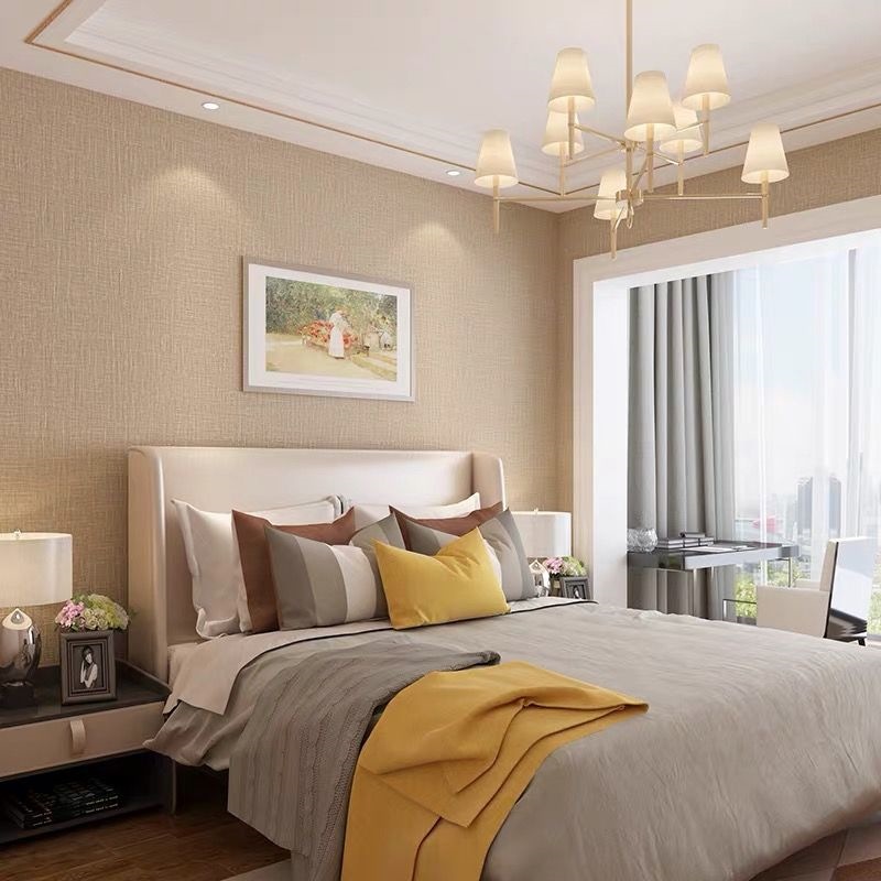 Papel tapiz de imitación de lino autoadhesivo, pegatinas de pared para el hogar, patrón de lino, papel tapiz autoadhesivo, palo impermeable engrosado