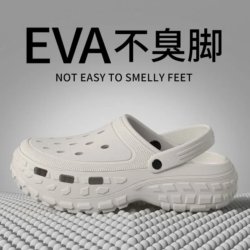 Men Platform Sandals 2025 Summer Closed Toe Non-slip Beach Sandals Woman Lightweight Soft Bottom Non-slip Sandalias for Home