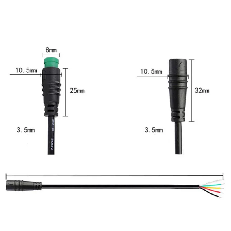 1m sensor de velocidade macho para fêmea cabo de extensão m/f m8 2 3 4 5 6 pinos bicicleta elétrica à prova dwaterproof água para ebike fio cobre w28