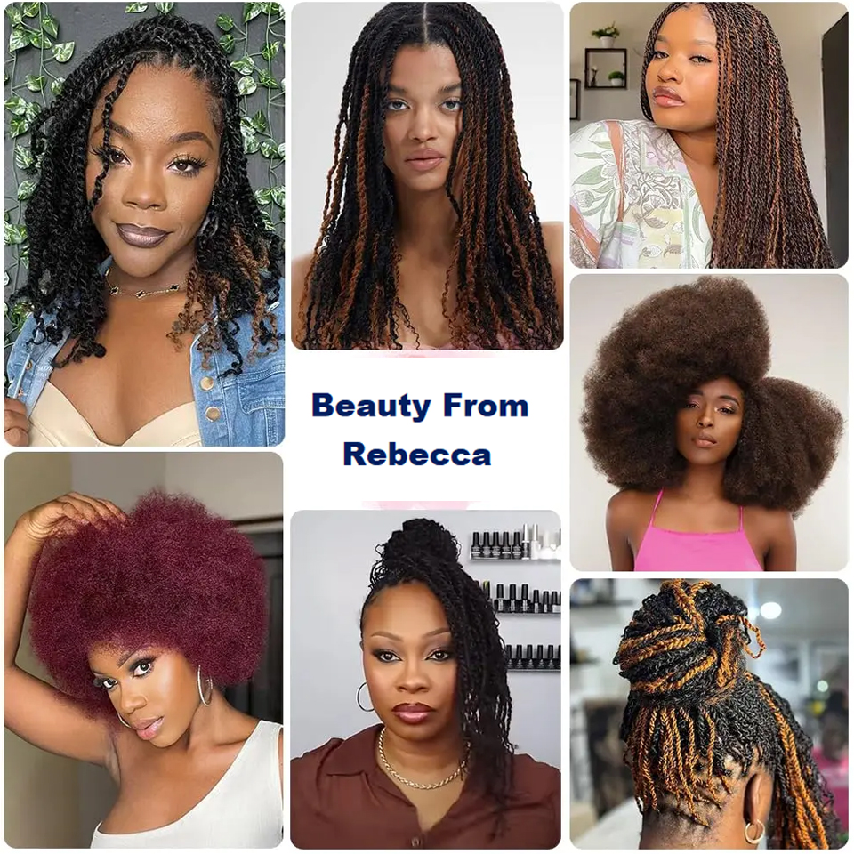 アフロ-ドレッドヘアエクステンション用の縮れた髪,ロック用の縮れた髪,位置修理,編組ツイスト,50g,1パック