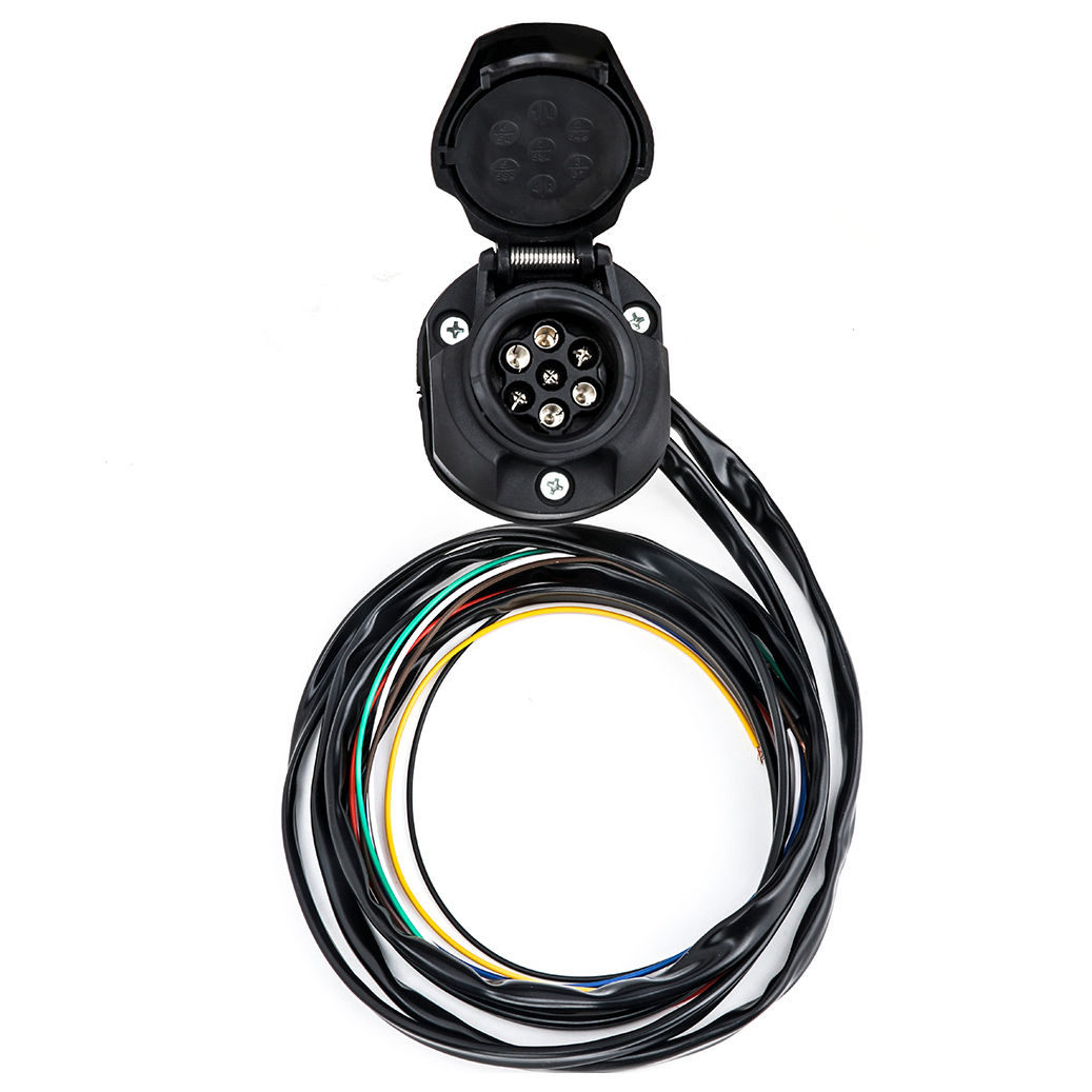 สายเคเบิลซ็อกเก็ตพ่วง7ขาสาย1.5เมตรสำหรับตัวเชื่อมต่อสายไฟรถพ่วงรถยนต์ใหม่