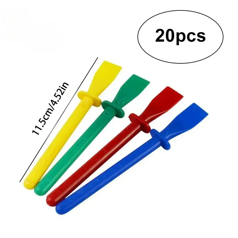20 stuks lijmstrooiers, polypropyleen lijm uitstrijkje applicator, schilderij schrapers voor handgemaakte doe-het-zelf kunst lederen hobbygereedschap