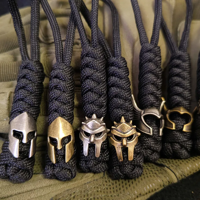 EDC Retro Paracord cierre paraguas cuerda casco de caballero máscara DIY cuchillo trenzado cuentas cordón accesorios al aire libre