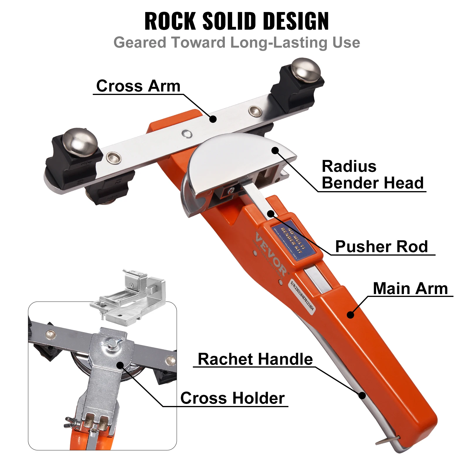 SucceBuy Pipe Tube Bender Ratcheting Reverse Tubing Bending Tools w/ 7 Dies Pipe Cutter for Air Conditioning Refrigerator Repair