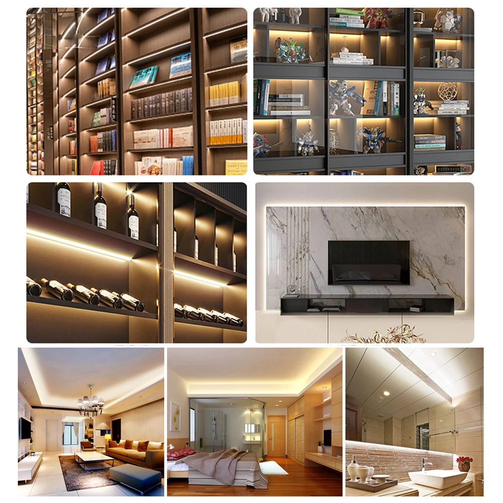 Striscia LED impermeabile ultrasottile 10 cm Taglio 220 V 120 LED / m Illuminazione lineare autoadesiva Nastro LED flessibile Bianco freddo e caldo