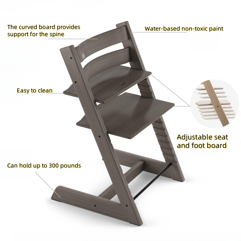 Silla de bebé, silla de comedor de madera maciza para silla de bebé, silla multifuncional de madera maciza para bebé, sillas de comedor para cocina, muebles