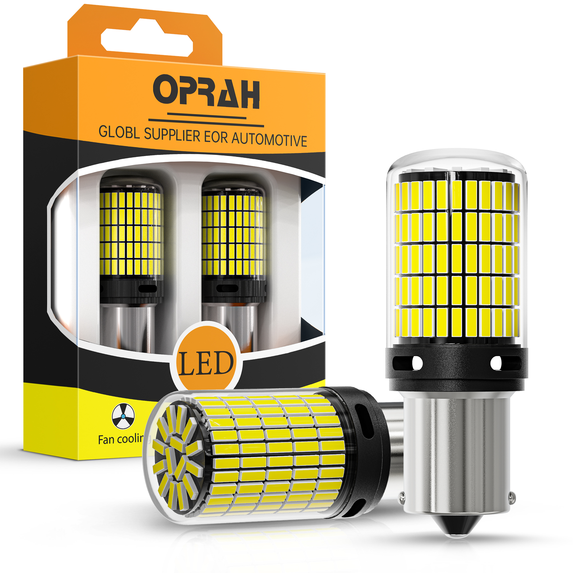 Oprah 2X lumière LED de voiture haute puissance 1156 PY21W 1157 BAY15D P21/5W 150pcs 4014 SMD Canbus avant/arrière DRL clignotant lampe 7440 7443 W21/5W 3157 P27/7W 12V rouge blanc jaune