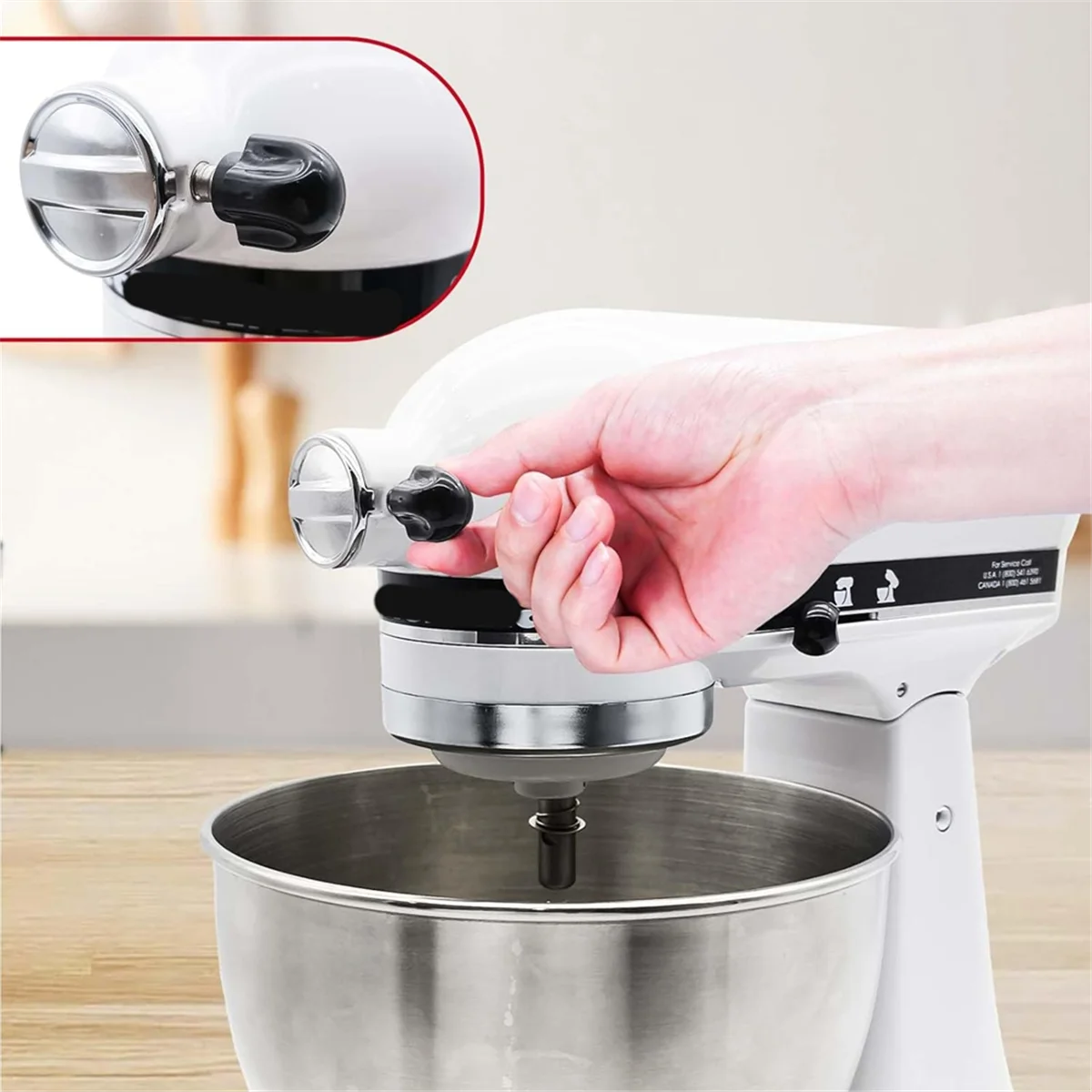 BABQ Hub Attachment Cap & Fixing Attachment Screw Compatible for KitchenAid 4.5&5 Quart Tilt-Head Stand Mixers