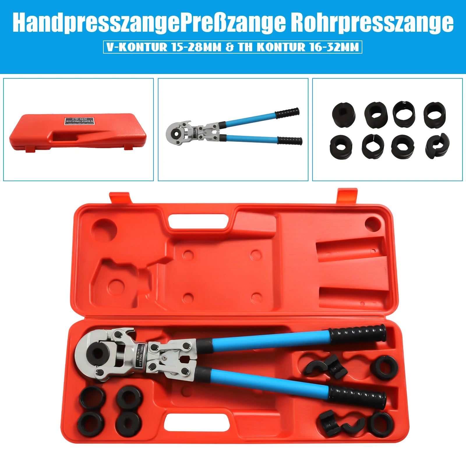 Pinza a crimpare idraulica regolabile con forza 6T e design a cricchetto per collegamenti tubi