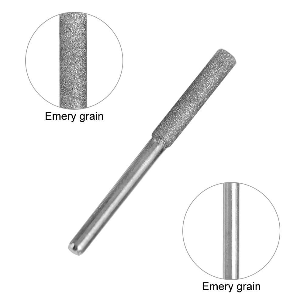 5pcs 4/4.8/5.5mm Diamond Coated Chainsaw Sharpener Stone Cylindrical Burr Abrasive Chainsaw File Polishing Gold Saw Sharpening