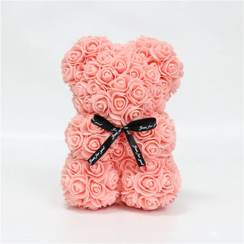 1pc 25cm Artificial Foam Flowers Bear Rose Bear Romantic Creative Gifts For Valentines Day Mothers Day Anniversary Wedding