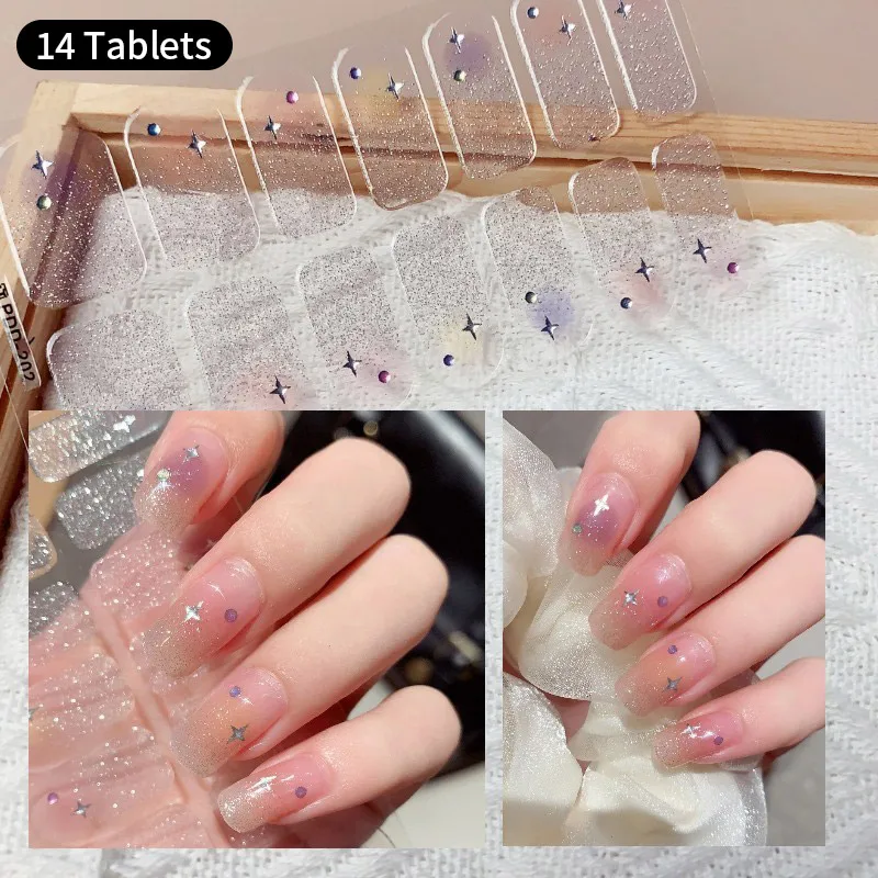 DIY Baking-Free Nail Adesivos, de Longa Duração, Cor Sólida, Flores Frescas, Tiras Patch, Slider, Decalque Cobertura Completa, Verão，Pedidos a partir de $50 receberão um desconto de $20