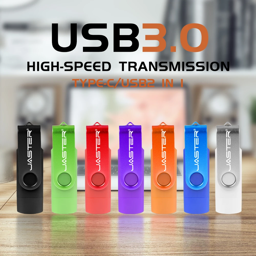 JASTER High Speed TYP C USB-Flash-Laufwerk 3.0 8 GB 16 GB 32 GB 64 GB 128 GB rotierender Pendrive Computer-Handy Dual-Use-U-Stick