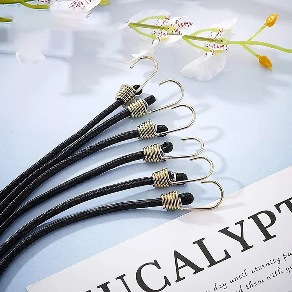 Corde elastiche elastiche resistenti da 10 pezzi con moschettone per bagagli Corde per imballaggio per bagagli da 30 cm Accessori da campeggio