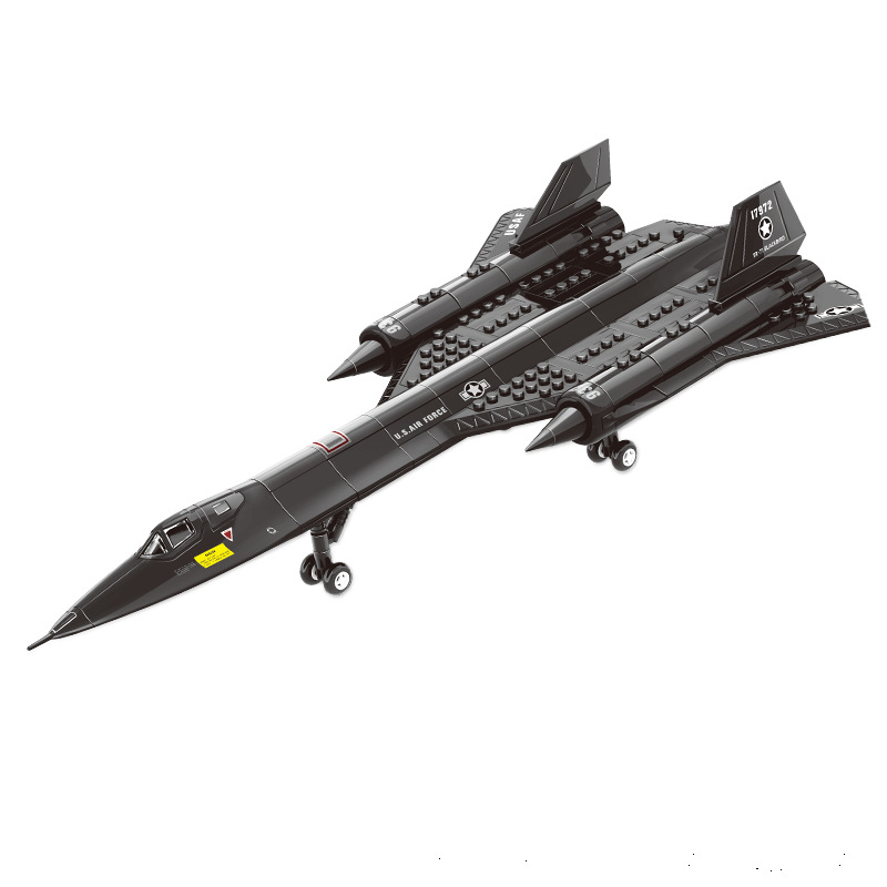 ทหาร SR-71 Blackbird เครื่องบินลาดตระเวนพื้นที่อาคารบล็อกอนุภาคขนาดเล็กปริศนาประกอบของเล่น
