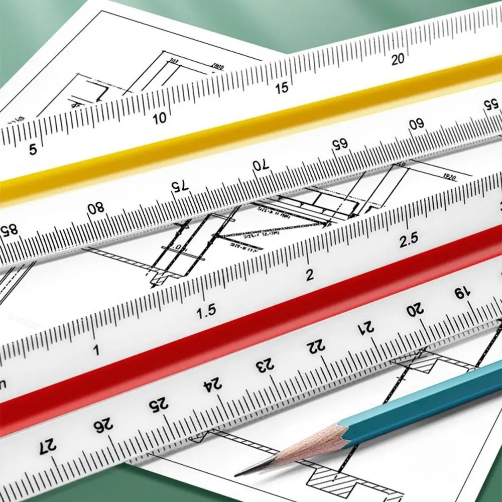 Drawing Tool 30cm Triangular Scale Ruler Measuring Technical Drawing Ruler Drawing Architect Ruler Student